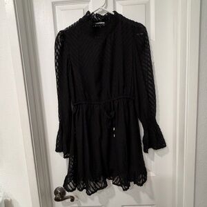 Hello Molly Black Longsleeve Lace Dress